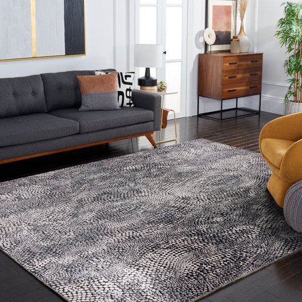 Wrought Studio Kauffman Abstract Black/Light Grey Area Rug & Reviews